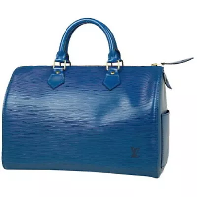 LOUIS VUITTON Speedy 30 Blue Epi Leather Boston Bag Handbag M43005 With Dust Bag • $456