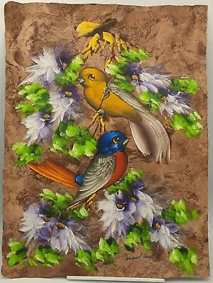 Mexican Folk Art Amate Bark Painting Birds Unmatted 15.5 In X 11.5 In Signed • $24.09