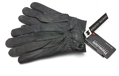 New Ladies Real Leather Gloves Black Fleece Lined Driving Soft Winter • £7.96