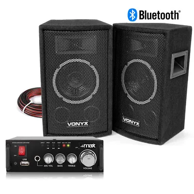 £120 • Buy HiFi Speakers And Stereo Amplifier With Bluetooth USB 6  Home Audio Music System