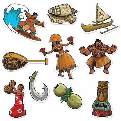 £13.30 • Buy Hawaiian Mouri Card Cutouts (20 - 31cm) Island Party Decorations