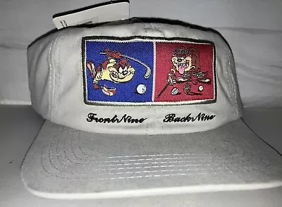 Vtg Taz Looney Tunes Golf Front Nine Back Nine Strapback Hat Cap Rare 90s Nwt • $19.99