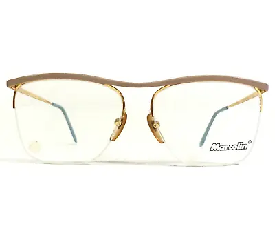 Vintage Marcolin Large Eyeglasses Frames MOD.7023 COL.524 Purple Gold 57-15-130 • $49.99