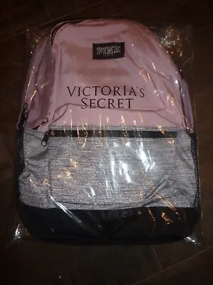 Victorias Secret Pink Very Rare  Pink  Large Campus Backpack Zip Book Laptop Nwt • $75
