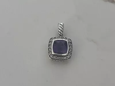 David Yurman Sterling Silver Amethyst  Stone And Diamonds Pendant • $399