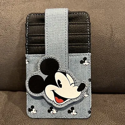 Disney Parks Mickey Mouse Denim Card Wallet - Exclusive - Cardholder • $23.75