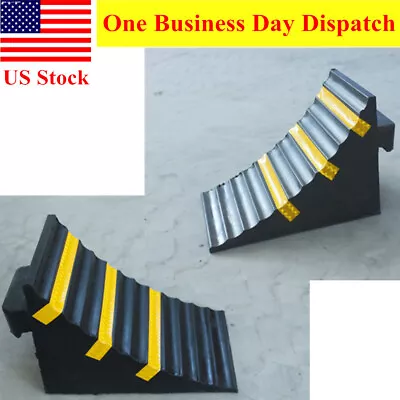 2x Rubber Wheel Chocks Elevated & Thickened For Car Truck RV Camper Tire Stopper • $30.39