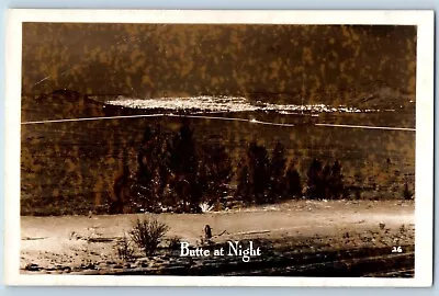 Butte Montana MT Postcard RPPC Photo View Of Butte At Night C1950's Vintage • $29.95