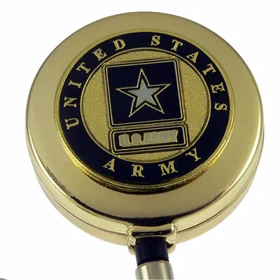 US Army Logo Badge Reel Soldier Military Retractable Security ID Card Holder  • $12.36