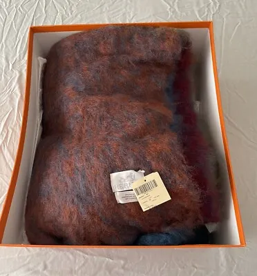 Hermes Colorful Mohair Wool Throw Blanket New In Box- Vintage • $1999.99