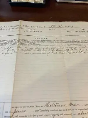$150 • Buy Civil War 6th Vermont Reg Discharge Charles Dempster 1865