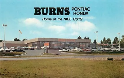 Postcard Burns Pontiac & Honda Car Dealership Marlton New Jersey? • $12.95