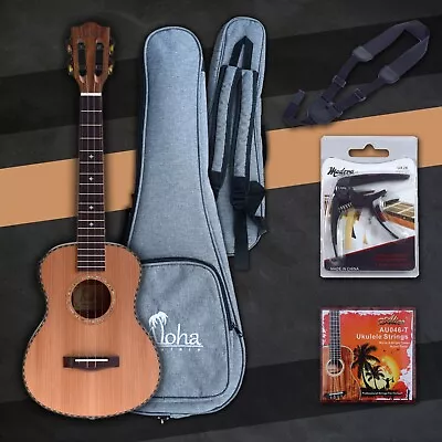 $160 • Buy Solid Cedar & Koa Wood Ukulele SS8500/Bag/Tuner/Capo/Strings (Free Ship USA)