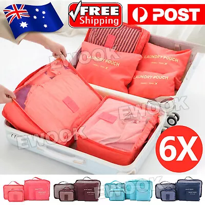 $10.85 • Buy 6PCS Travel Luggage Organiser Cube Clothes Storage Pouch Suitcase Packing Bags