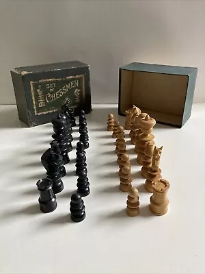 J JAQUES LONDON Chessmen CHESS Set With Original Paper Box St George Style 70mm • £120