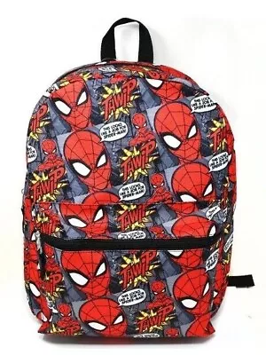 Marvel Spiderman School Backpack Large 16  Travel Bag All Over Art Print New • £26.01