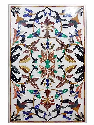 48  X 30  Marble Dining Table Top Inlay Pietra Dura Handicraft Work Home Decor • $1758.85