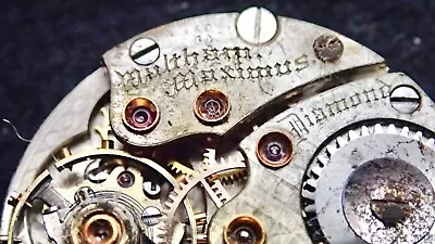 Waltham MAXIMUS Diamond Wristwatch Movement 25.32mm Balance OK Ticks Spares • £106