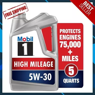 🔥DAILY SALE🔥 Mobil 1 High Mileage Full Synthetic Motor Oil 5W-30 5 Quart • $26.99