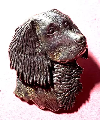 A R Brown Old Pewter Pin Badge Detailed Spaniel Dog FreePost UK • £4.99