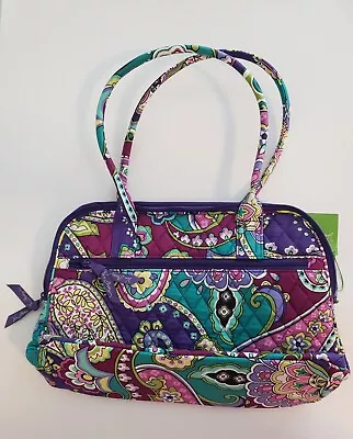 VERA BRADLEY - Heather Purple Paisley Medium Zip Around Handbag Tote - 14  X 9  • $45.99