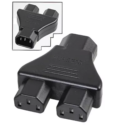 £3.99 • Buy IEC Power Y Splitter C14 To 2 X C13 Kettle Lead Adaptor PC Monitor PSU