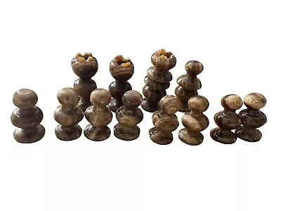 Brown Stone Marbled Replacement Chess Pieces Lot Of 13 Pieces • $34.50