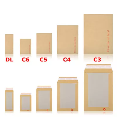 All Size Hard Board Backed Envelopes Good Quality For Letters Certificates Photo • £5.19