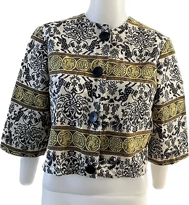 Vintage Handmade Versace Style Print  Jackie O Jacket Baroque 60s 70s • $25