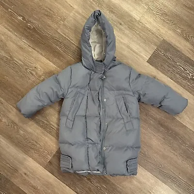 Zara Puffer Jacket Size 5 - 110cm Hoodie Full Zip Blue Kids EUC Cute • $14.97