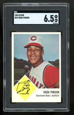 $18.74 • Buy 1963 Fleer Vada Pinson #34 SGC EX-NM+ 6.5 Reds WW508