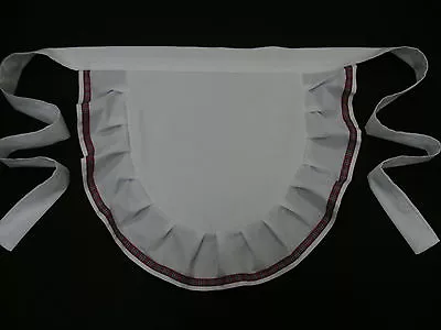 £5.25 • Buy Ladies White Tartan 50's Half Apron Frilly Pinny Retro Vintage Style 