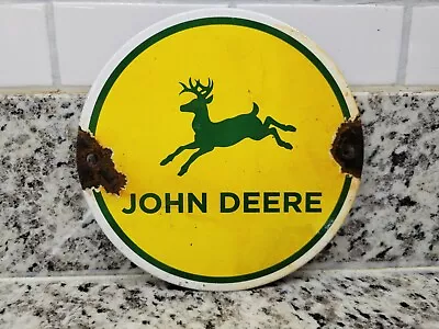 Vintage John Deere Porcelain Farm Sign Tractor Farming Machinery Equipment 6  • $104.67