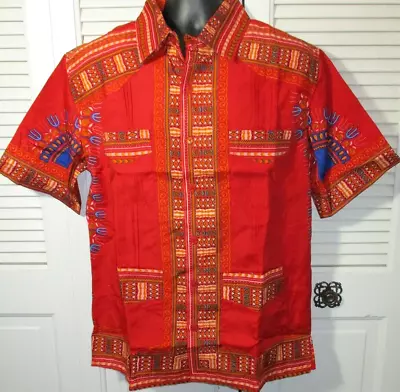 New W/Tiny Defect~Guayabera Wedding Shirt~ STEP IN STYLE ~Mens M~SW/Aztec Print • $22.99