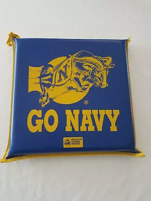 Vtg GO NAVY Blue & Yellow Gold Stadium Seat Sport Cushion FOOTBALL RARE • $39.95