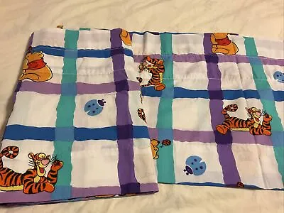 Walt Disney WINNIE THE POOH TIGGER  WINDOW CURTAIN VALANCE 80  X 14   Set Of 2 • $16