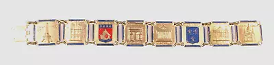 Paris France Vintage 8 Panel Gold Tone 7  Souvenir Bracelet EUC • $29.99