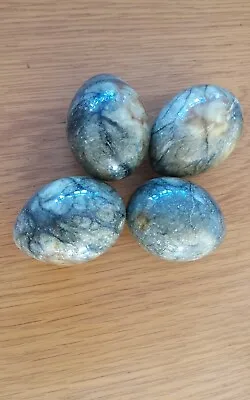 Vintage Marble Eggs X 4 Large Marble Collectable Unique Grey • £12.99