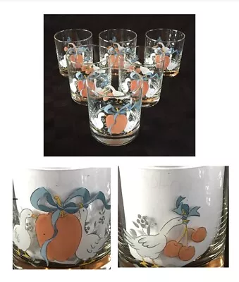 VINTAGE Whiskey Glasses 9 Oz.  Marmalade Geese By International 6-Piece Set • $36.88