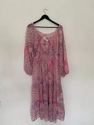 Miss Selfridge Womens Summer Pink Floral Dress Size 16 Bnwt • £7.99