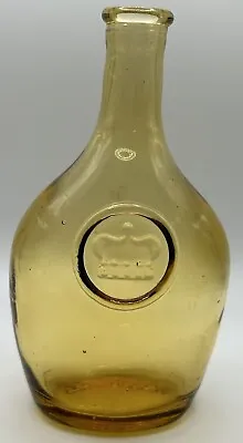 Vintage Wheaton Light Amber Glass Bottle With Crown Design 5.5  • $11.88