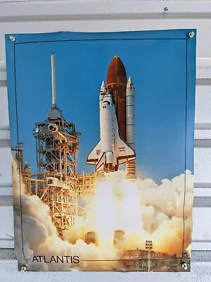 1991 Vintage Space Shuttle Atlantis Liftoff Poster 18x24  Nasa Space Impact • $39.99