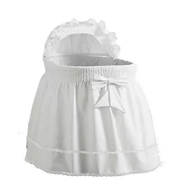 $129.95 • Buy BabyDoll Bedding Precious Bassinet Liner/Skirt & Hood, White, 17  L X 31  W