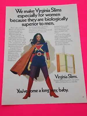 Virginis Slims Cigarette Ad You've Come A Long Way Baby. • $9.95