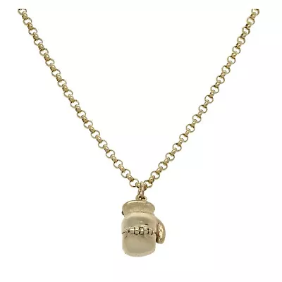 9ct Gold Pendant 21.17g Boxing Glove 25mm X 15mm With Chain - Fully Hallmarked • £785