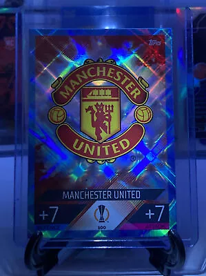 Manchester United Badge Card Match Attax Topps Blue Foil • $15