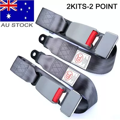 For Toyota Car MPV Passenger Middle Sash Seat Belt Grey Universal 2 Points Kits • $24.65