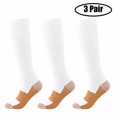 Compression Socks Anti Swelling Fatigue Unisex Miracle Flight Travel DVT Support • $18.78