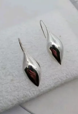 Sterling Silver Michel Dawkins Modern Teardrop Design Dangle Drop Earrngs • $18.98