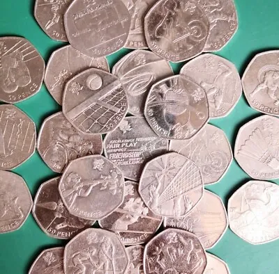 Olympic 50p Coins Collectable Fifty Pence 50ps Coin Judo Football Triathlon Etc • £2.99
